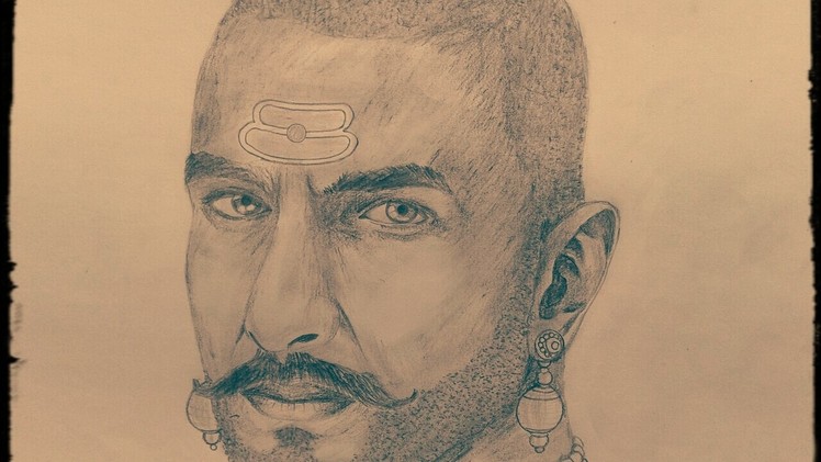 How to draw Ranveer Singh: Bajirao Mastani