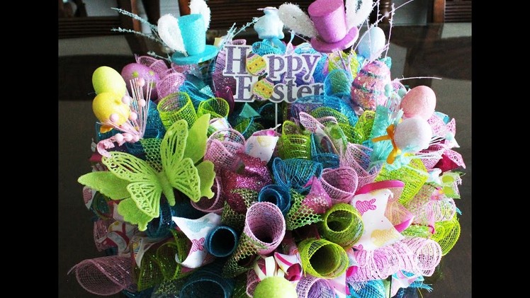 How to make a gorgeous deco mesh Easter Centerpiece