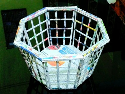 How to make a newspaper basket  (UNIQUE)