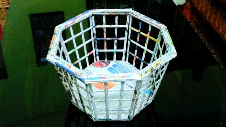 How to make a newspaper basket  (UNIQUE)