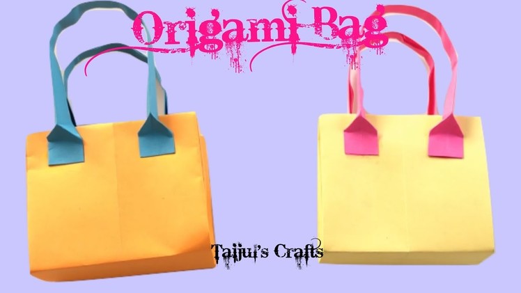 How To Make a Origami Bag - Paper Bag - Paper Purse Tutorial