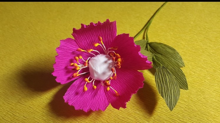 How to Make Beautiful Paper flowers - Flower Making of Crepe Paper - Paper Flower Tutorial