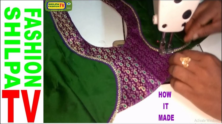 How to make Designer  Blouse at Home-41||Designer Bridal Back Neck Blouse Pattern - 2017||stitching
