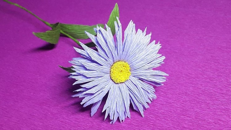How to Make Erigeron Crepe Paper flowers - Flower Making of Crepe Paper - Paper Flower Tutorial