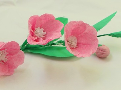 How to Make Origami Paper Flowers with using Crepe Paper
