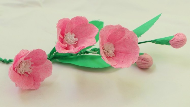 How to Make Origami Paper Flowers with using Crepe Paper