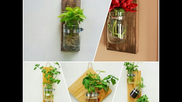 How to Make Rustic Wall Garden from Pallet Wood and Jar