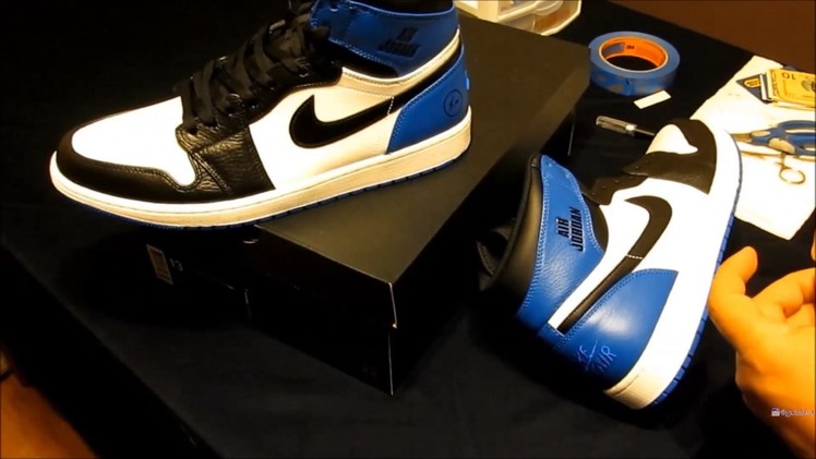 How to Paint Jordan 1 "Rare Air" X Fragment (Custom Sneakers) Time-lapse Video