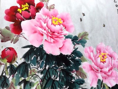 How to Paint Peony in Chinese painting