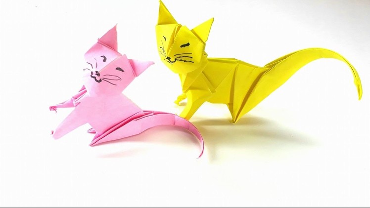 Origami Tutorial - How to fold an Easy Origami Neko cat