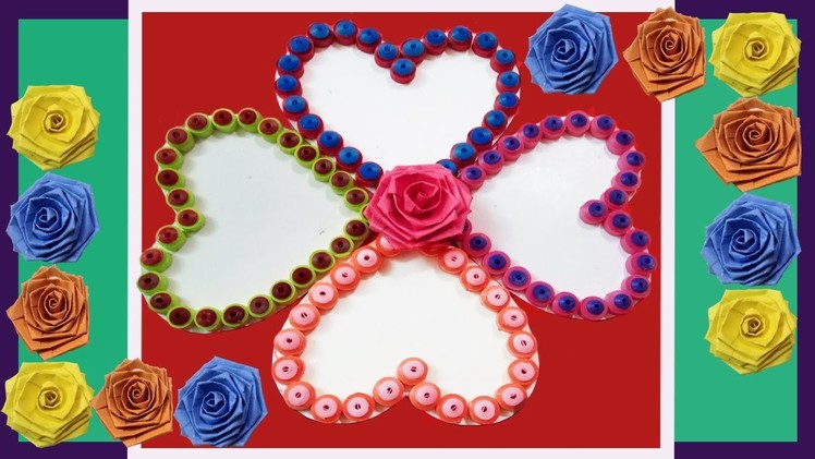 ☑️Paper Quilling ⏩How to make Beautiful Quilling????Heart\Love design Greeting Card | Indian Tradition