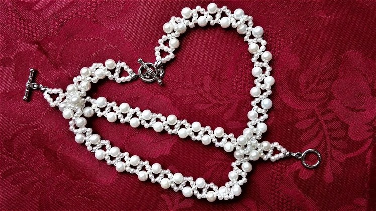 Pearl Jewelry Design. How to Make a Handmade White Pearl Bead Set