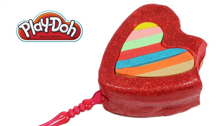 Play Dough How to Make a Giant Rainbow Heart Ice Cream DIY Playdough Rainbow