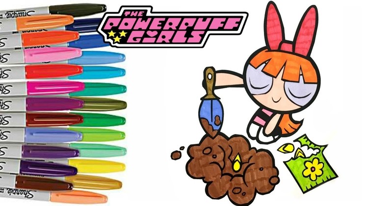 POWERPUFF GIRLS Blossom Coloring Book Page PPG How to Colour
