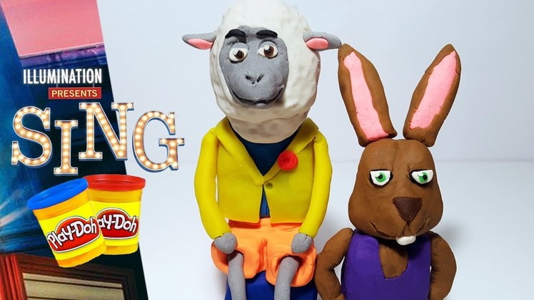 SING MOVIE Eddie Sheep and Dancing Rabbit Play Doh Figures | How to Make  Sing Characters tutorial