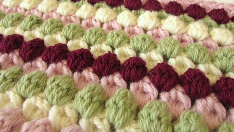 VERY EASY crochet bobble stitch blanket. afghan tutorial