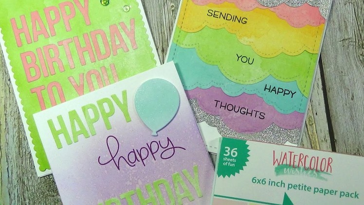 3 Cards |1 6x6 Paper Pad | WaterColor Wishes by Lawn Fawn