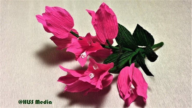 Beautiful bougainillea paper flower making easy and fast-diy crepe paper flowers design step by step
