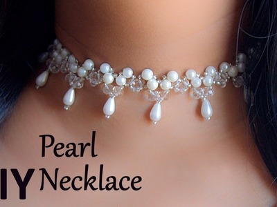 Beautiful pearl choker necklace | DIY | jewellery making