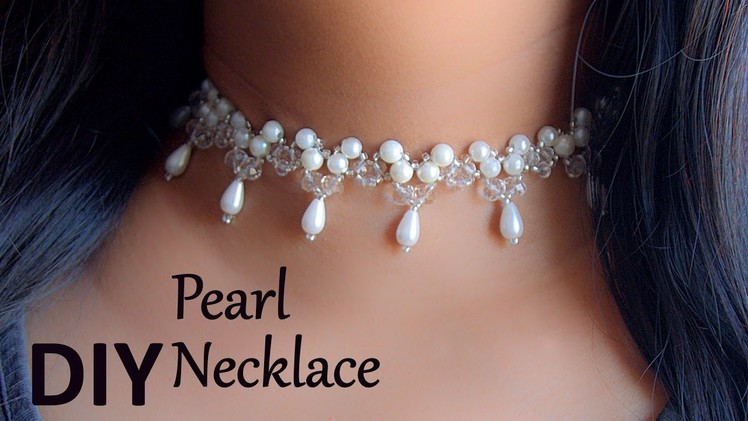 Beautiful pearl choker necklace | DIY | jewellery making