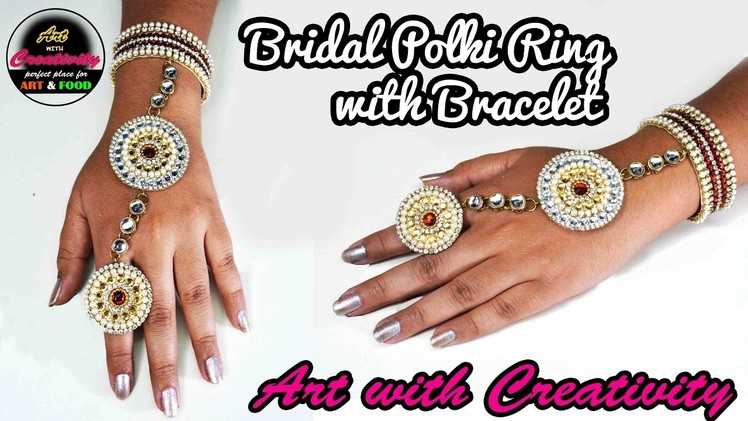 Bridal POLKI Ring with Bracelet | Made up of paper | Art with Creativity 176