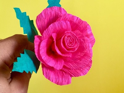 Crepe Paper Rose Flower | Arts and crafts - paper flowers for gift and home decoration