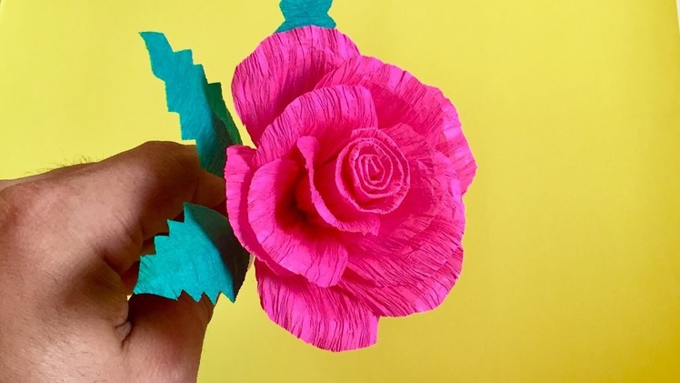Crepe Paper Rose Flower | Arts and crafts - paper flowers for gift and home decoration
