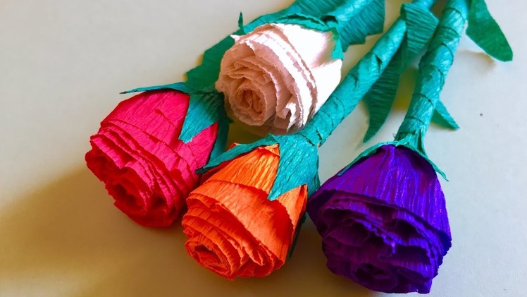 Crepe Paper Rose flowers bunch | arts and crafts - crepe paper flower bouquet