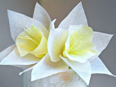 Daffodils Narcissus crepe paper flower for decoration arts and crafts paper flowers easy for kids