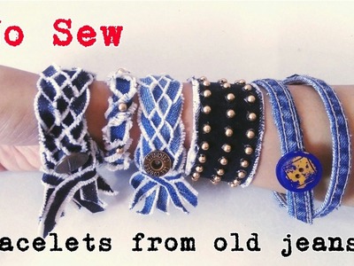Denim Bracelet from old jeans | Recycle old jeans | No sew