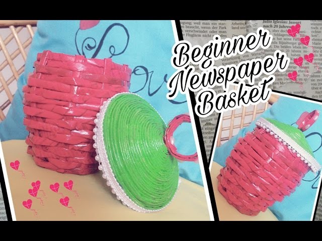 DIY ???? Beginner Newspaper Weaving Basket ❤ How to make newspaper easy circle basket
