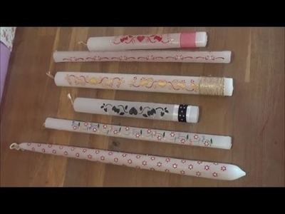 DIY candles decoration-tissue paper.Διακοσμώ κεριά με χαρτί περιτυλίγματος