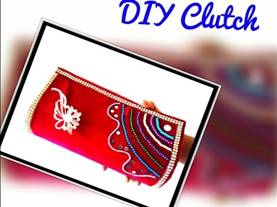 DIY Clutch : How to make clutch using cardboard and velvet cloth