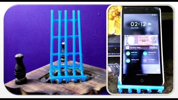 DIY Crafts - Making of Mobile Stand in 5 Minutes Using Drinking straws