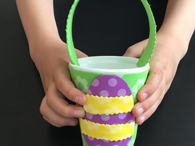 DIY - cute handmade Easter egg bucket (easy crafts with kids)