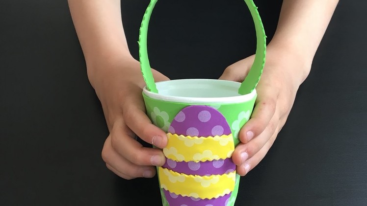 DIY - cute handmade Easter egg bucket (easy crafts with kids)