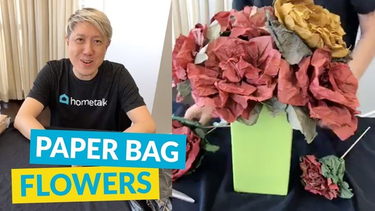 DIY Fake Flowers Using Paper Bags!
