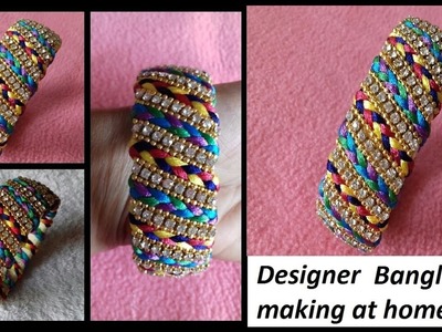 DIY || How to make designer silk thread bridal  bangles at home ||  DIY silk thread bangles