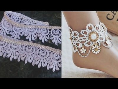 DIY Lace Payal. Anklet