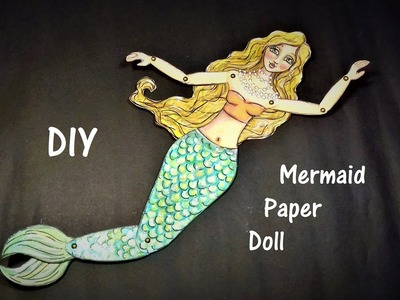 ❤DIY: Mermaid Paper Doll #12MonthsOfMermaids Challenge #April 2017