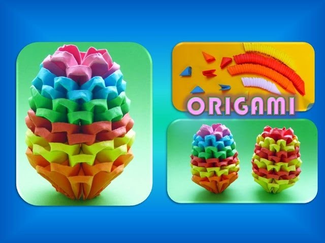 DIY Origami (Modular) Regenbogen Osterei 3D Geschenk zu Ostern, RAINBOW EASTER EGGS EASY GIFT IDEAS