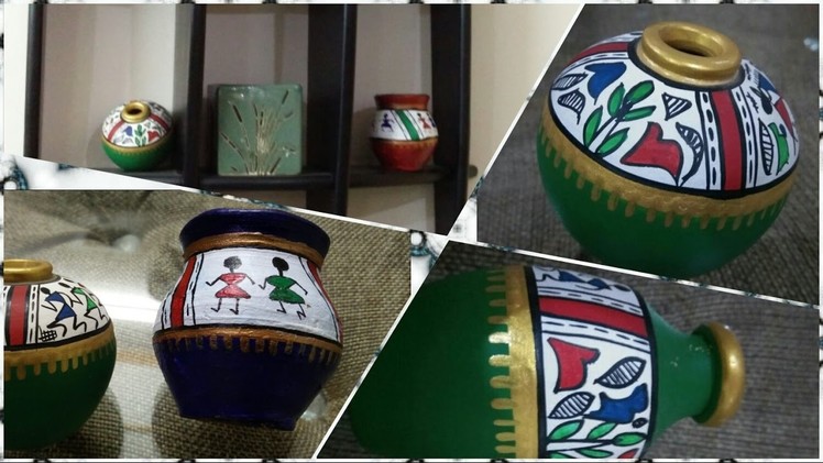 DIY- Pot Painting  | warli art | decoration | Enjoy Crafting