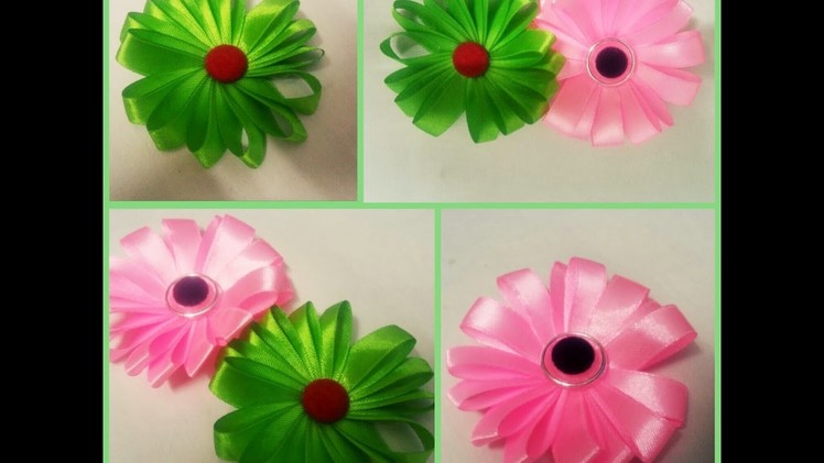 DIY Ribbon Flower. Easy Handmade Ribbon Flower