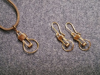 Earrings and pendants light bulb - How to make wire jewelery 231