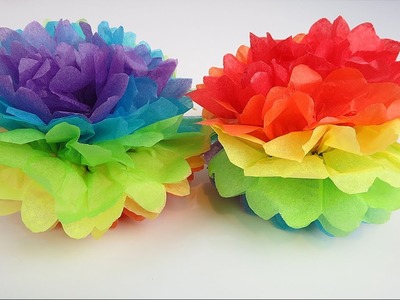 Easter Rainbow Tissue Paper Pom Pom! Fun Easy DIY Decoration for Kids!