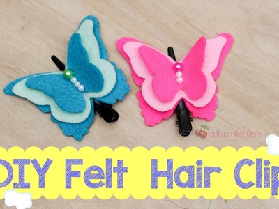 Easy DIY Felt Butterfly Hair Clip tutorial
