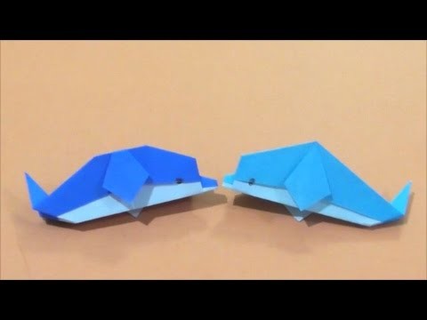 Easy Origami How to Make Paper Dolphin 简单手工摺紙 海豚  簡単折り紙 イルカ です