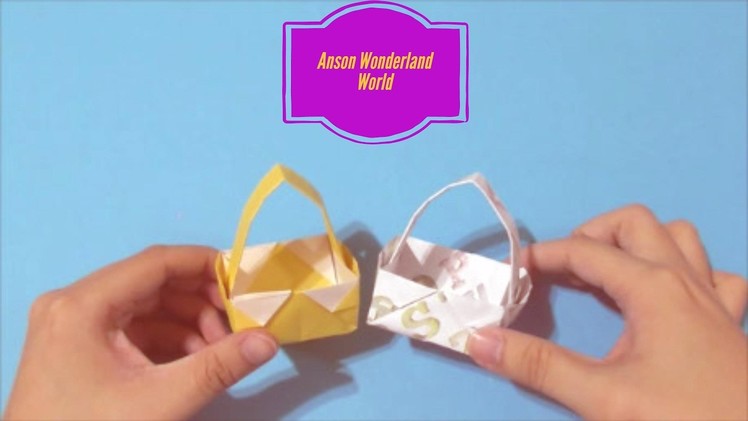 Easy Origami How to Make Paper Basket 简单手工折纸  菜篮.簡単折り紙 バスケット です
