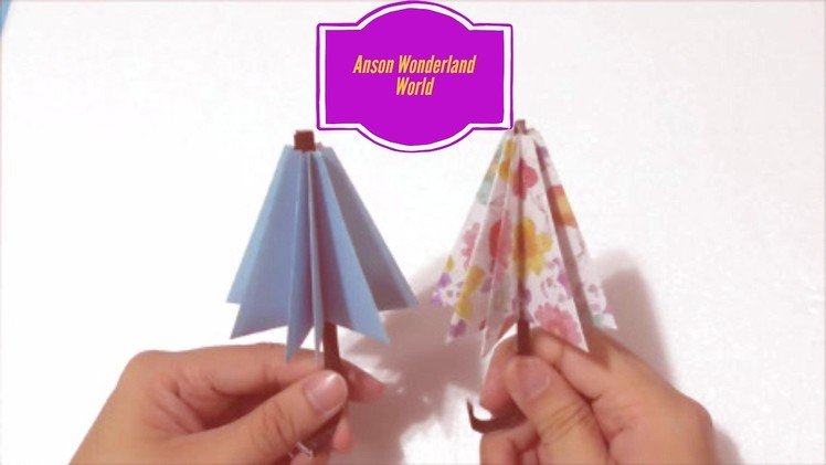 Easy Origami How to Make Paper Umbrella 简单手工折纸 雨伞 .簡単折り紙 伞 です