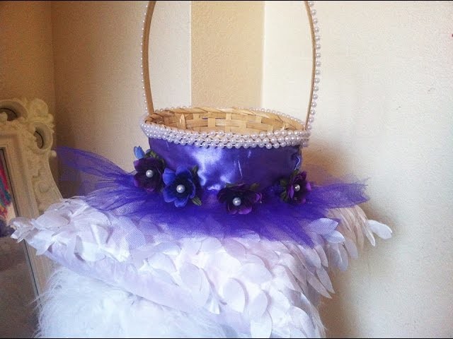 Flower girls basket or Easter basket  in beautiful purple.DIY Easter basket.Fun craft.